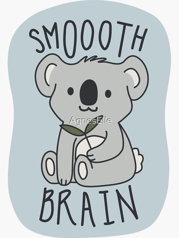 "Smooth Brain Koala" Sticker for Sale by AgnesElle Redbubble