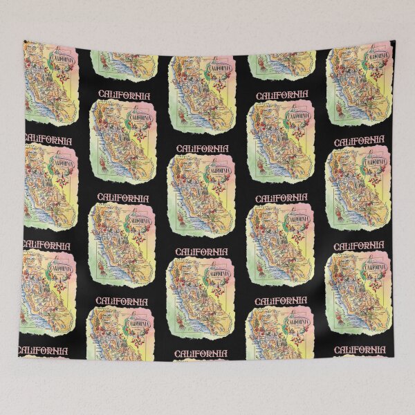 Item preview,  Retro California Tourist Map,1940s Pictorial State Map  designed and sold by K. Scott  Teeters.