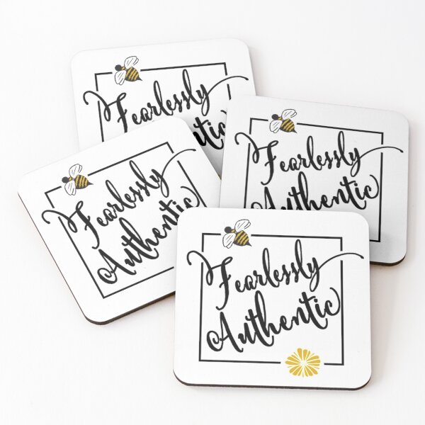 Item preview, Cute Bee Quote "Fearlessly Authentic" designed and sold by Nicole Creates.