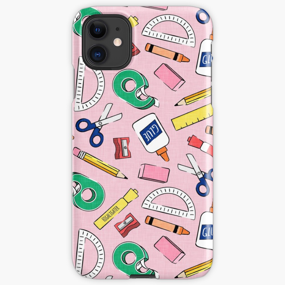 "school supplies back to school teacher pink" iPhone Case & Cover