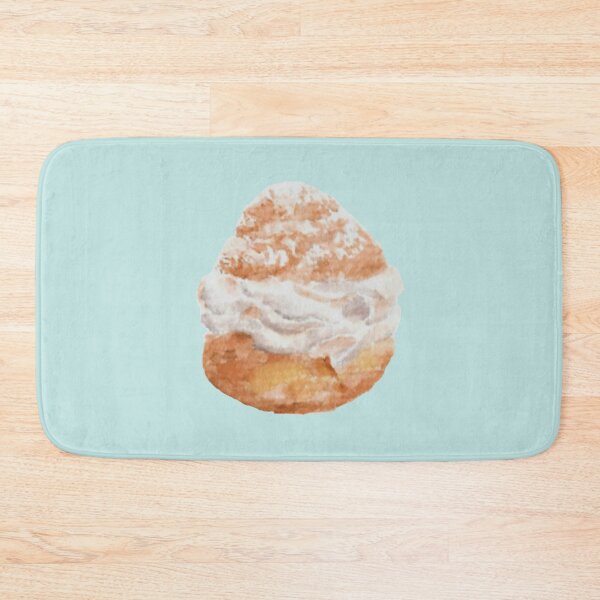 Item preview, Cream puff watercolour illustration (blue colour background) designed and sold by tifft.