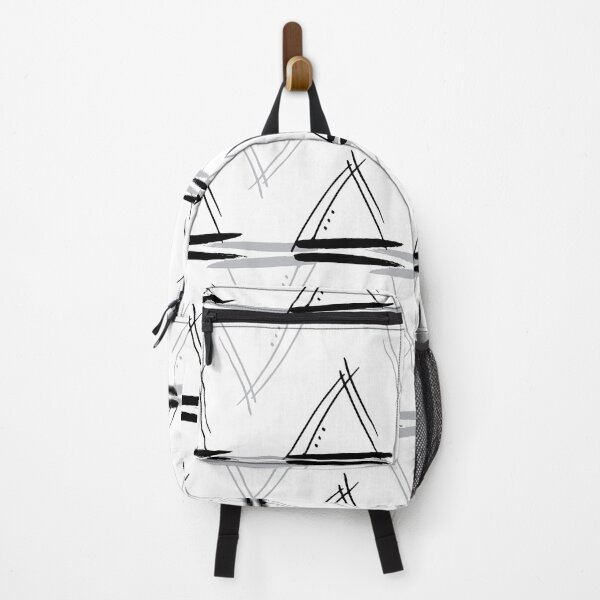 Item preview, Doodle saillboat, triangles black and white stripes designed and sold by Meg M Studio.