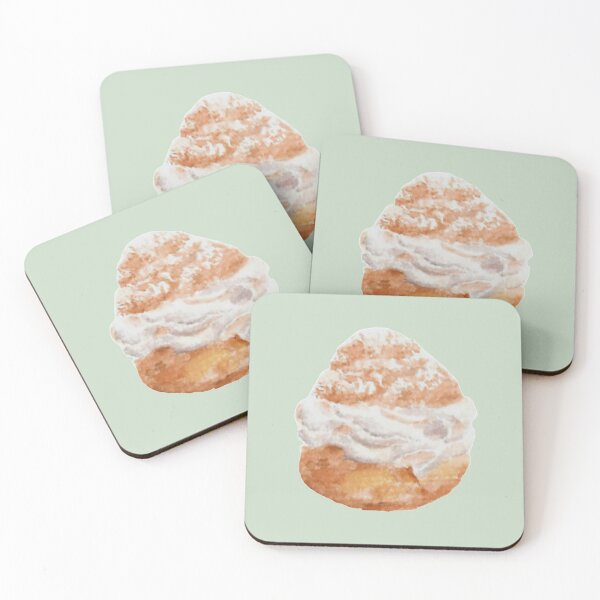 Item preview, Cream puff watercolour illustration (green colour background) designed and sold by tifft.