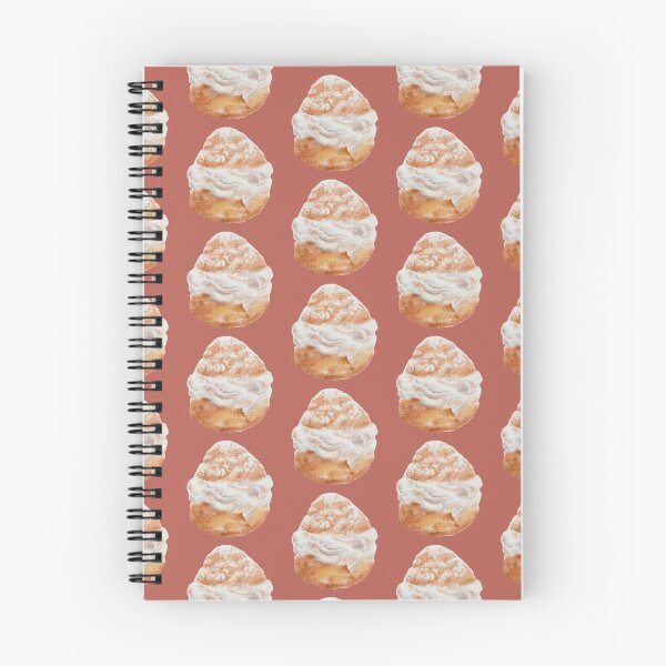 Item preview, Cream puff watercolour illustration (dusty red colour background) designed and sold by tifft.
