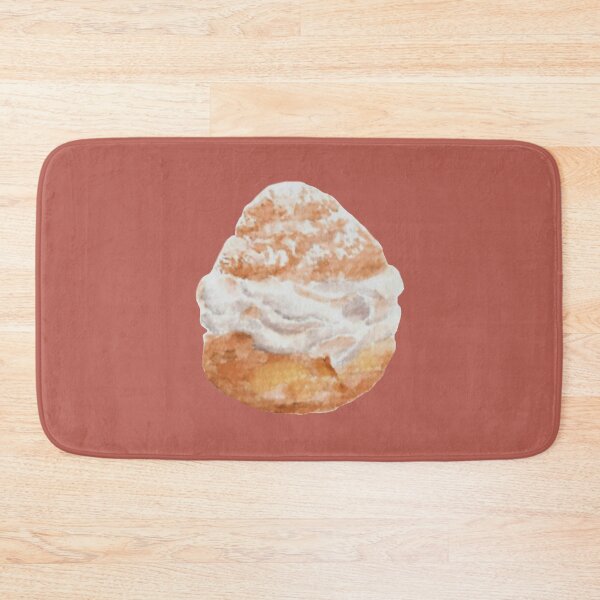 Item preview, Cream puff watercolour illustration (dusty red colour background) designed and sold by tifft.