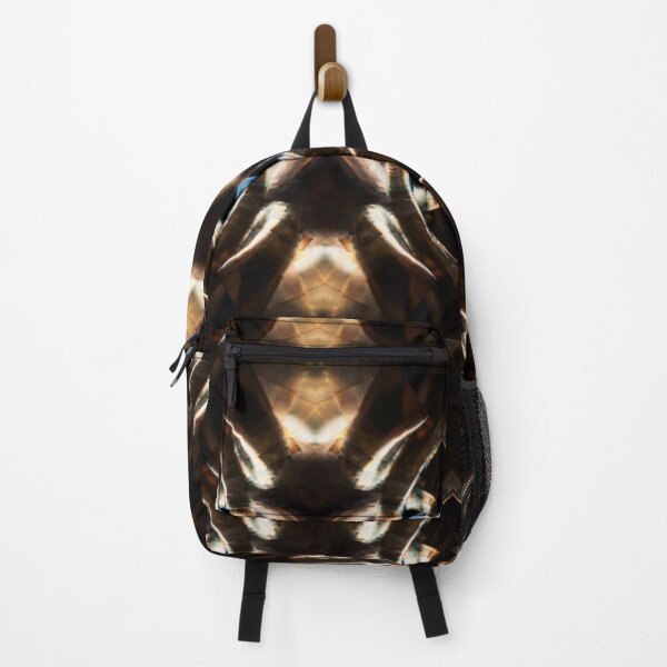 Golden Sphere Pattern, chocolate brown,blue ,gold Backpack