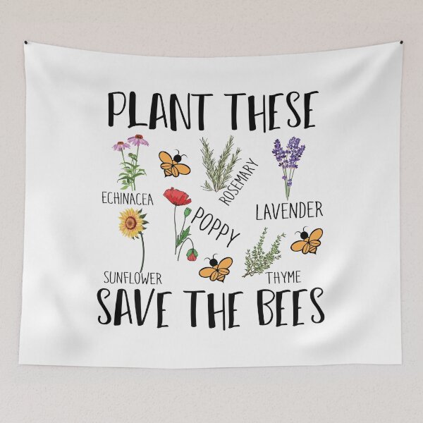 Item preview, Plant These And Save the Bees - Gardening Lovers - Botanical Quotes designed and sold by ladywithplants.