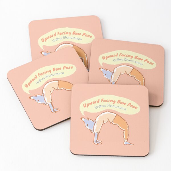 Item preview, Upward facing bow pose - Yoga Mouse - Peach and orange designed and sold by Dear-Koko.