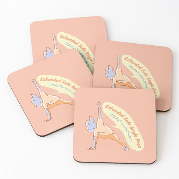 Item preview, Extended side angle pose - Yoga Mouse - Peach and orange designed and sold by Dear-Koko.