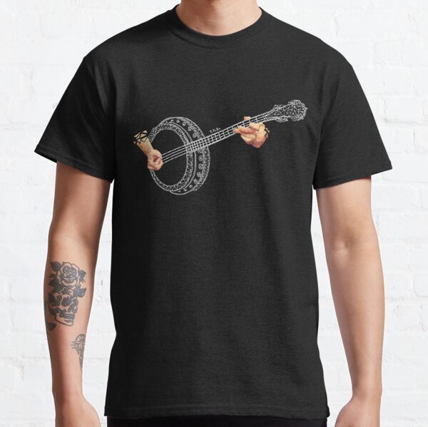 Country Frog Designer Music Graphic T-Shirt | Cool Banjo Lilypad Tee Triblend Grey / Large