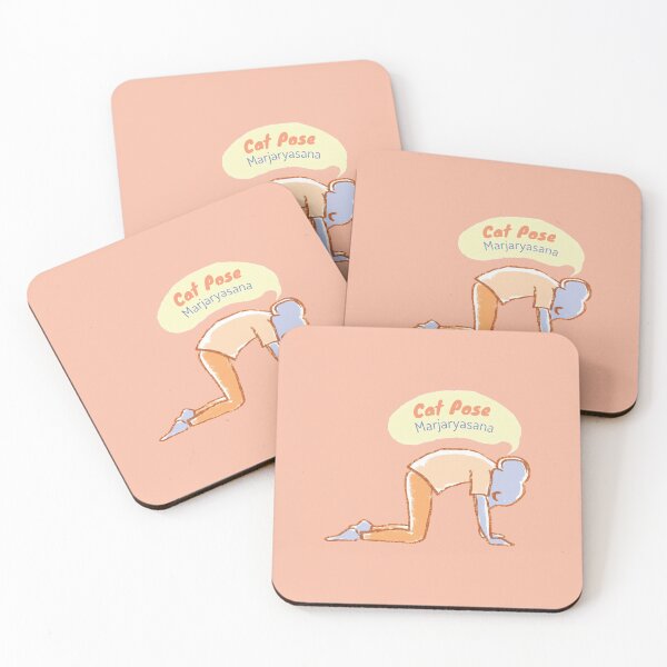 Item preview, Cat pose - Yoga Mouse - Peach and orange designed and sold by Dear-Koko.