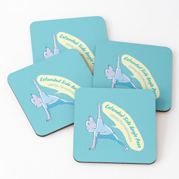 Item preview, Extended side angle pose - Yoga Mouse - Aqua and blue designed and sold by Dear-Koko.