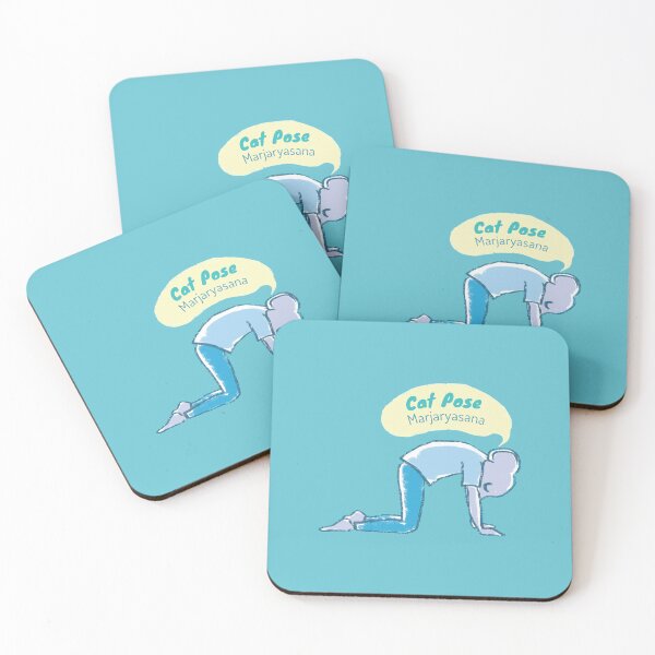 Item preview, Cat pose - Yoga Mouse - Aqua and blue designed and sold by Dear-Koko.