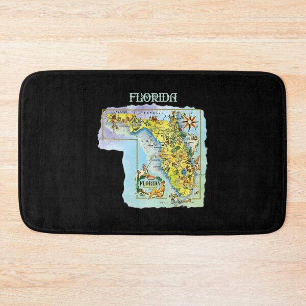 Item preview, Retro Florida Tourist Map,1940s Pictorial State Map  designed and sold by K. Scott  Teeters.