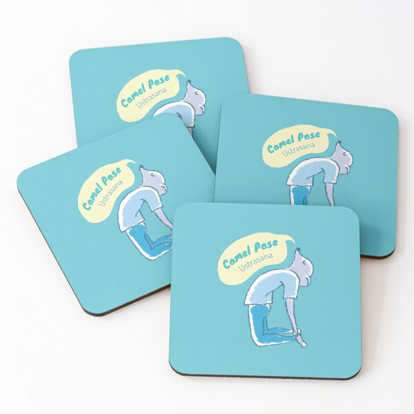 Item preview, Camel pose - Yoga Mouse - Aqua and blue designed and sold by Dear-Koko.