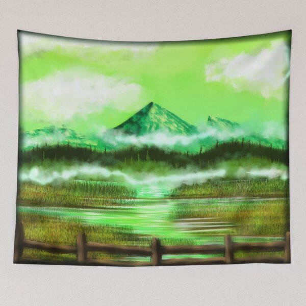 Item preview, The Mighty Green Mountain with Fields of Grass designed and sold by SereneAmity.