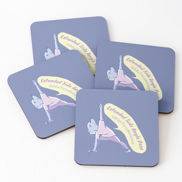 Item preview, Extended side angle pose - Yoga Mouse - Purple and pink designed and sold by Dear-Koko.