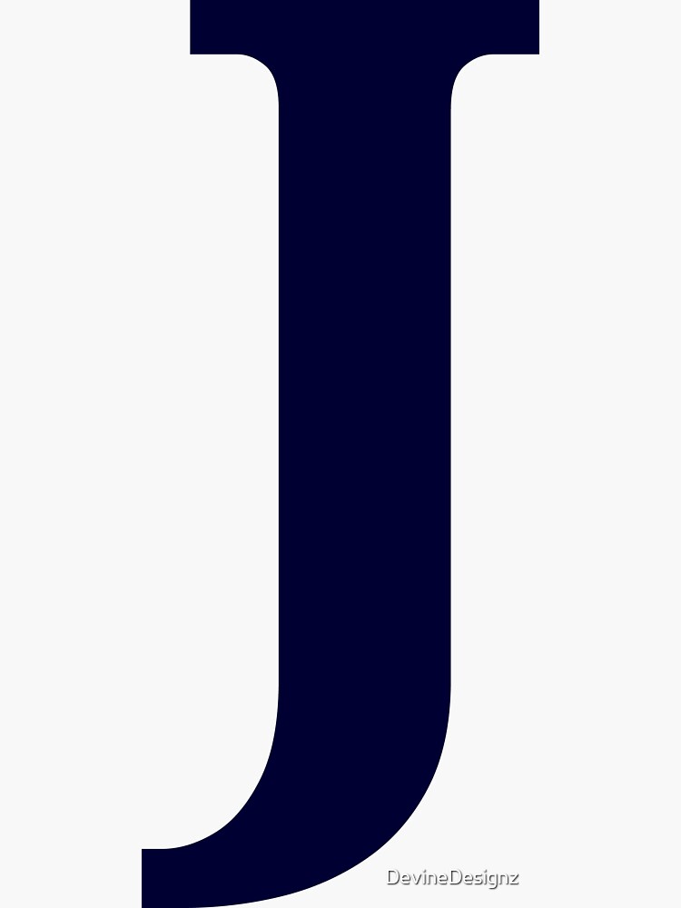 "Navy Blue Color Letter J" Sticker For Sale By DevineDesignz | Redbubble