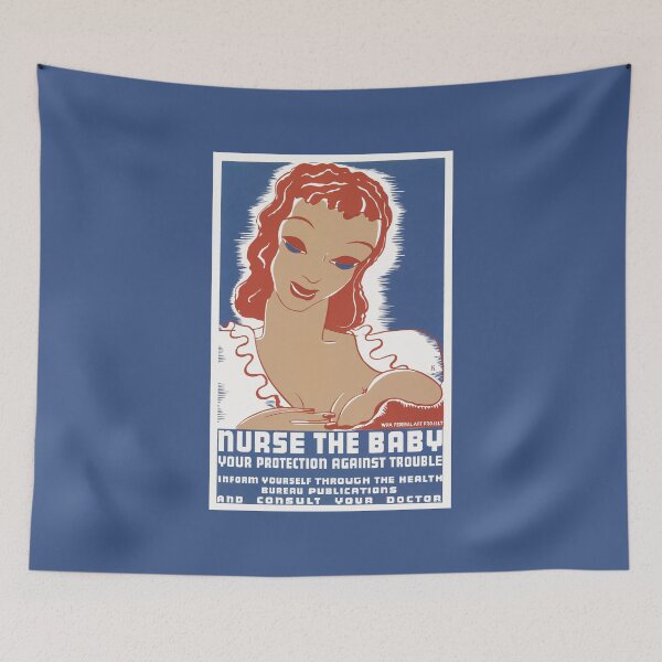 Item preview, Nurse The Baby Your Protection Against Trouble - WPA Circa 1938 designed and sold by warishellstore.