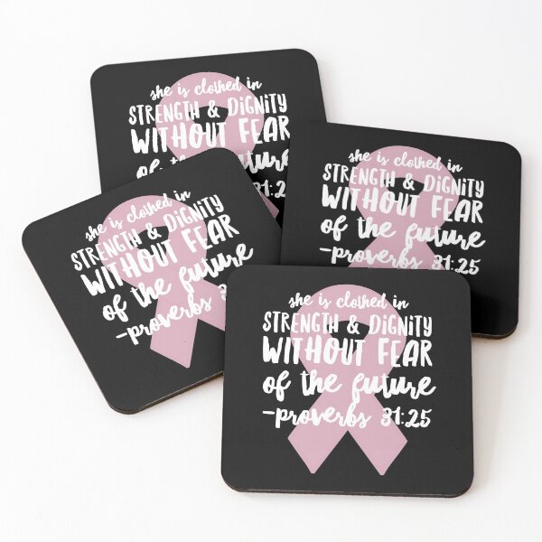 Item preview, Breast Cancer Awareness / Bible Verse Proverbs Pink Ribbon design designed and sold by CreatedByHeidi.