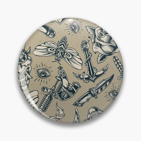 Item preview, Amazing Monochrome Tattoo Pattern designed and sold by Curio Meridian.