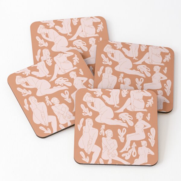 Item preview, Seated Nude (female figure and leaves) - sunset designed and sold by ChelseyMagaoay.