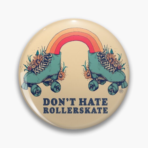 Item preview, Don't Hate Rollerskate - Retro 70s Illustration - Color Variation 1 designed and sold by chrystakay.