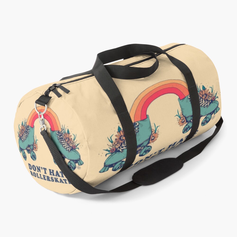 Don't Hate Rollerskate - Retro 70s Illustration - Color Variation 1 Duffle Bag