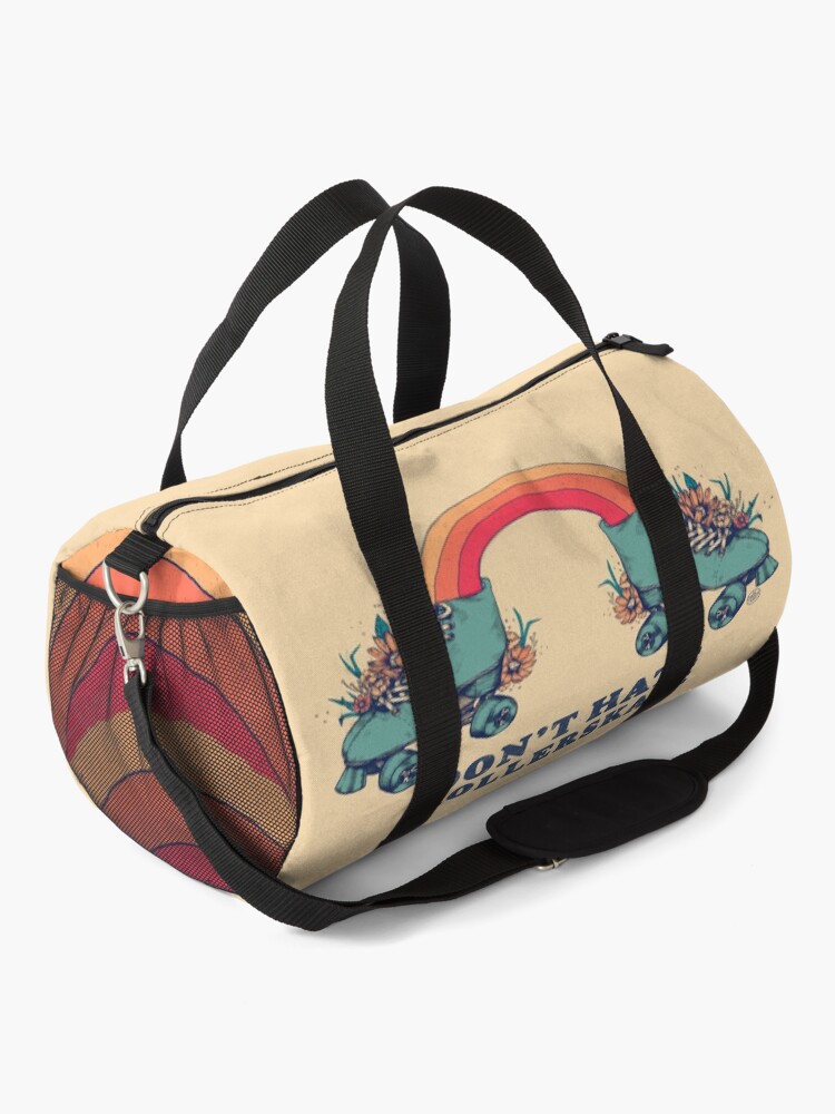 Alternate view of Don't Hate Rollerskate - Retro 70s Illustration - Color Variation 1 Duffle Bag