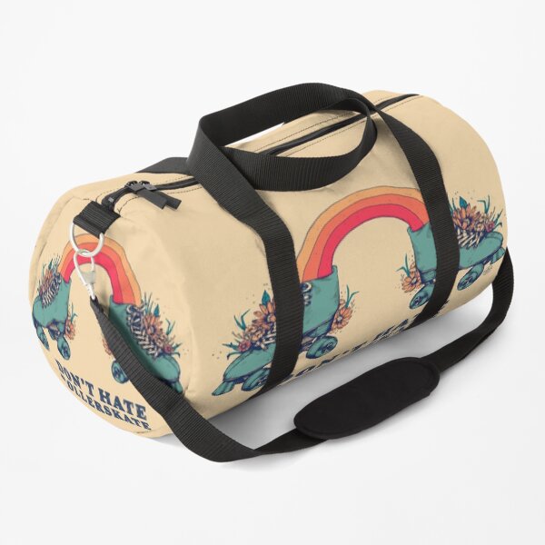 Don't Hate Rollerskate - Retro 70s Illustration - Color Variation 1 Duffle Bag