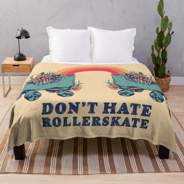 Item preview, Don't Hate Rollerskate - Retro 70s Illustration - Color Variation 1 designed and sold by chrystakay.
