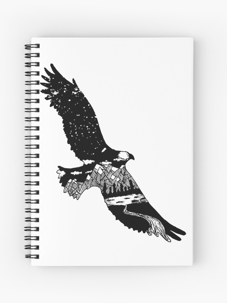 Cuaderno de espiral «Naturaleza, águila, silueta» de momsterdesign |  Redbubble