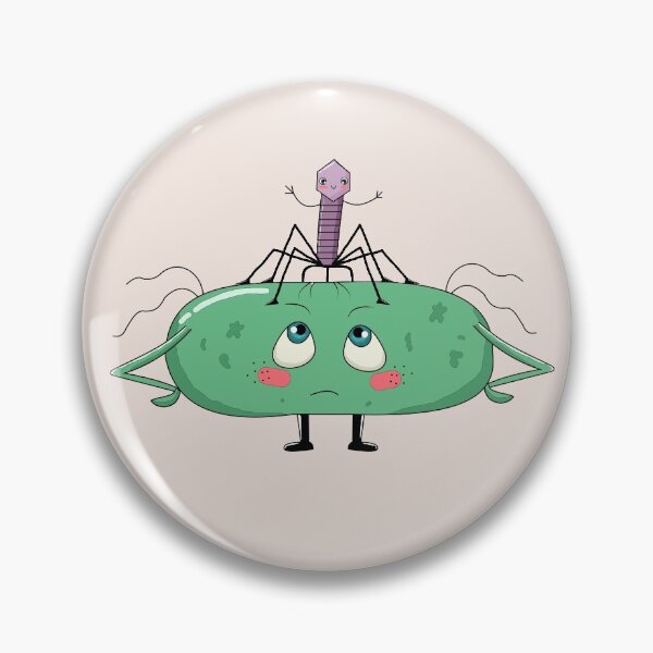 Item preview, angry bacterial cell with a cute bacteriophage designed and sold by Dreamy@.