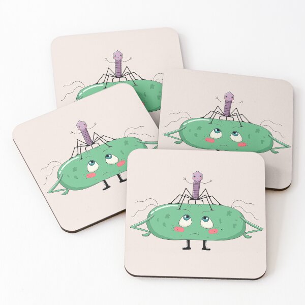 Item preview, angry bacterial cell with a cute bacteriophage designed and sold by Dreamy@.