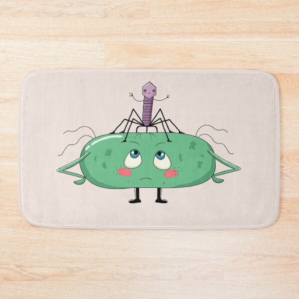 Item preview, angry bacterial cell with a cute bacteriophage designed and sold by Dreamy@.