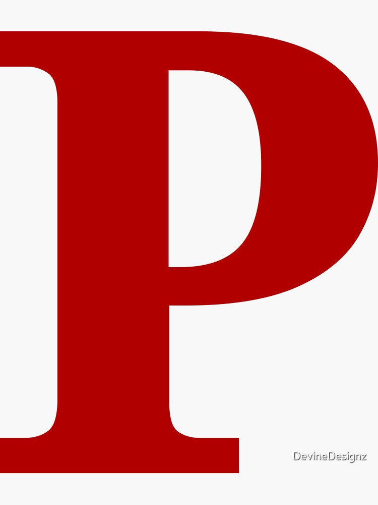 "Red Color Letter P" Sticker for Sale by DevineDesignz | Redbubble