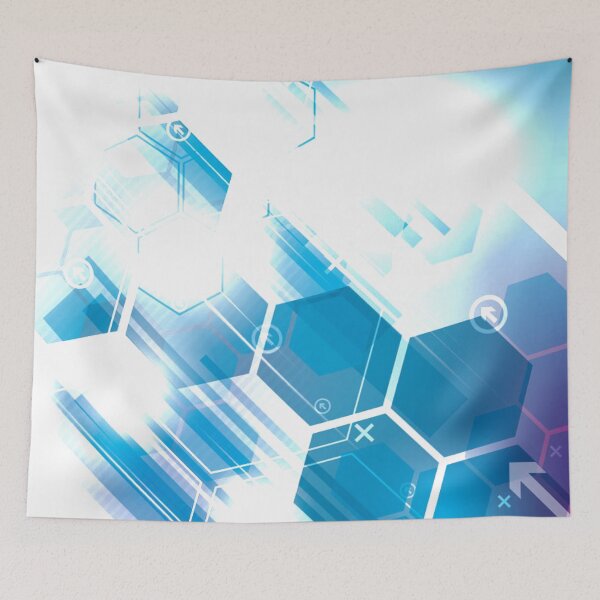 Item preview, Techno geometric Hexagon Gradient designed and sold by ellis-vinyasa.
