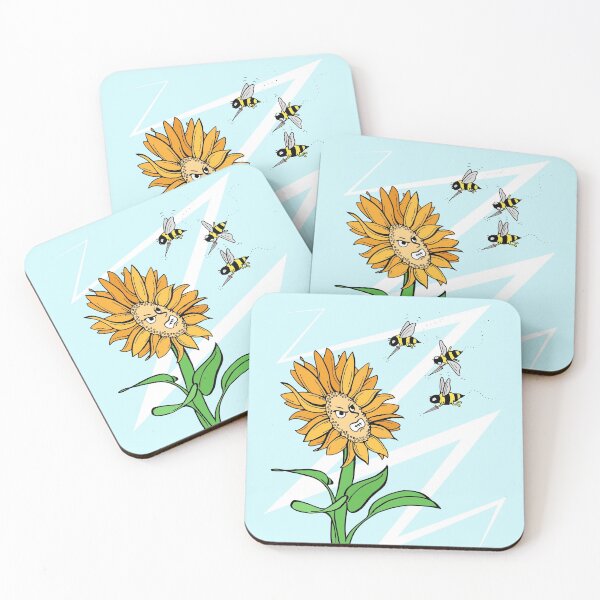 Item preview, Bees Attacking Sunflower designed and sold by Otter-Grotto.