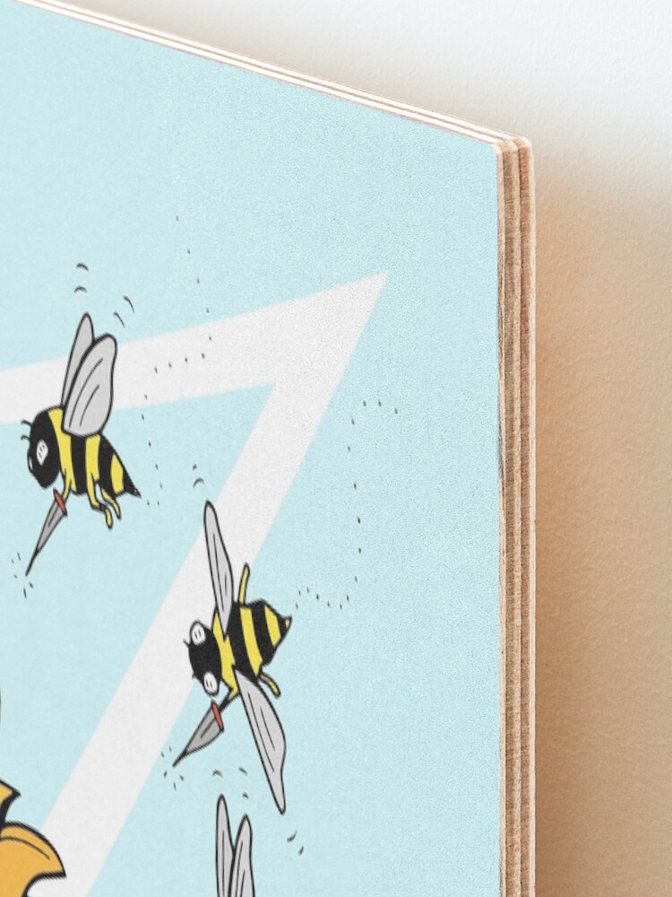 Alternate view of Bees Attacking Sunflower Mounted Print