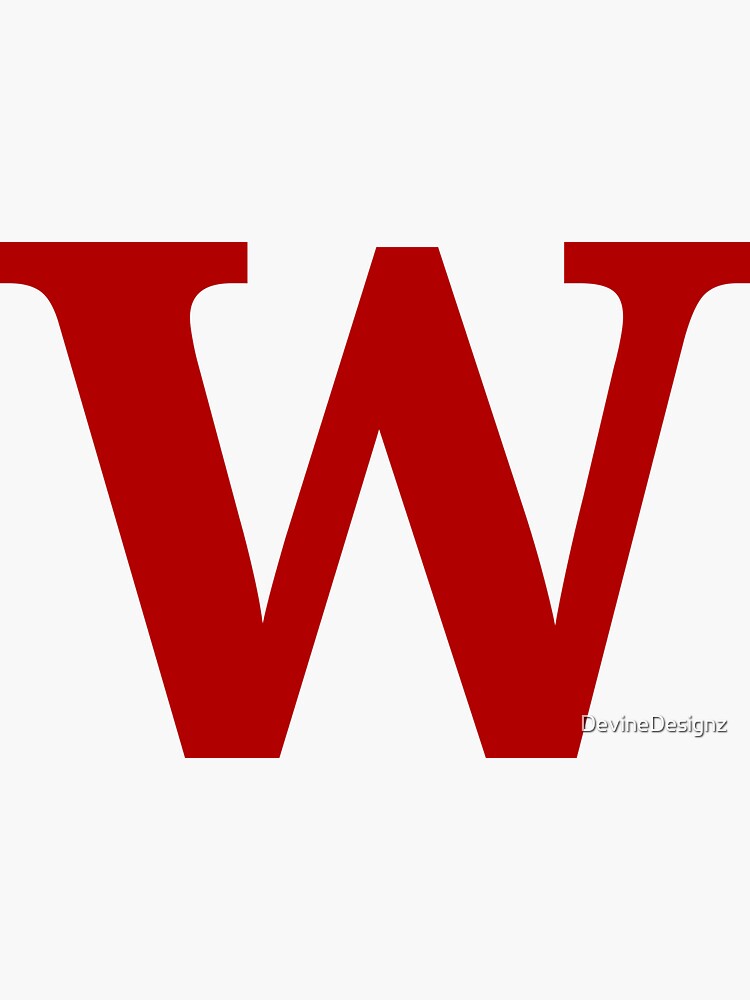 "Red Color Letter W" Sticker for Sale by DevineDesignz | Redbubble