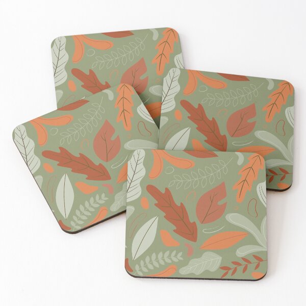 Item preview, Fall leaves pattern - green background designed and sold by PAVOCreative.
