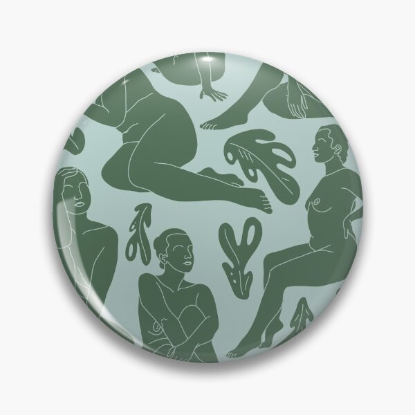 Item preview, Seated Nude (female figure and leaves) - sage  designed and sold by ChelseyMagaoay.