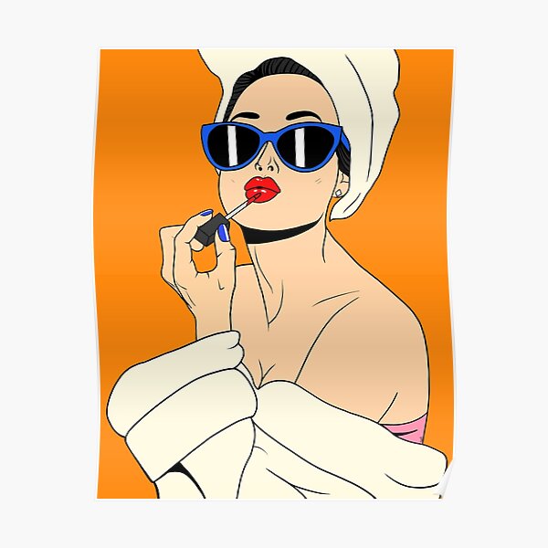 Glamorous Girl (black hair) Poster