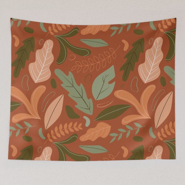 Item preview, Fall leaves pattern - orange background designed and sold by PAVOCreative.