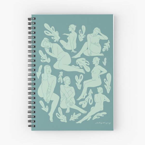 Item preview, Seated Nude (female figure and leaves) - ocean  designed and sold by ChelseyMagaoay.