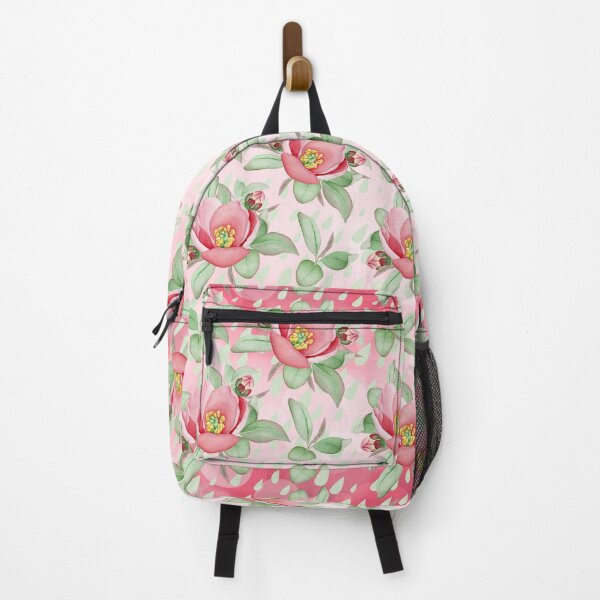 Item preview, Bold Red Mint Green Watercolor Wild Rose Floral Pattern designed and sold by wasootch.