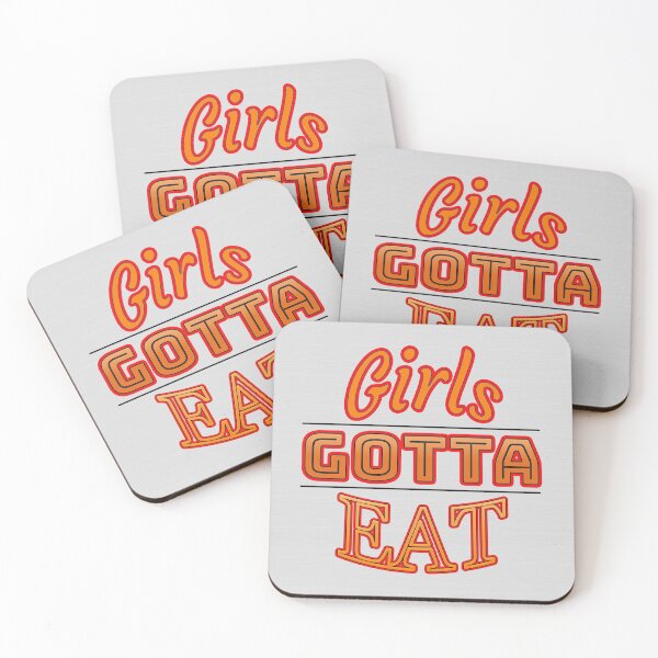 Item preview, Girls Gotta Eat - Red Orange designed and sold by NoMatterLab.