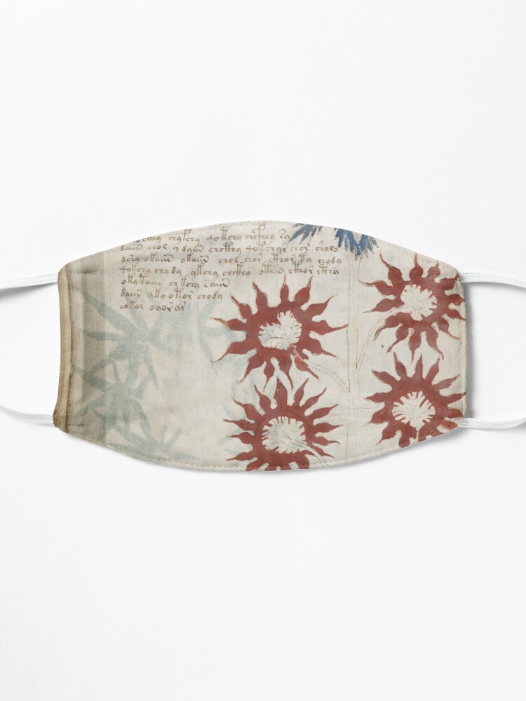 Alternate view of Voynich Manuscript. Illustrated codex hand-written in an unknown writing system Mask