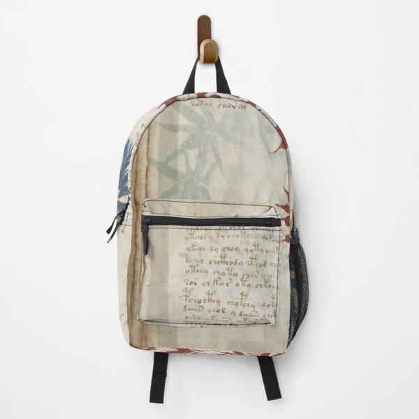 Voynich Manuscript. Illustrated codex hand-written in an unknown writing system Backpack