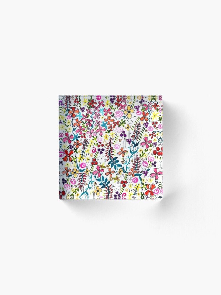 Alternate view of Pixel Dance Red Acrylic Block